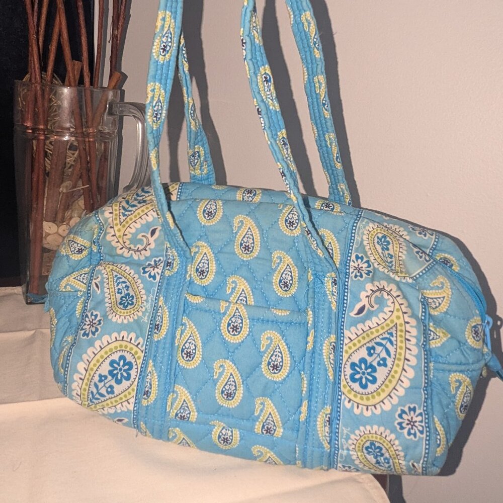 Small Vera Bradly Duffel Bag - blue
